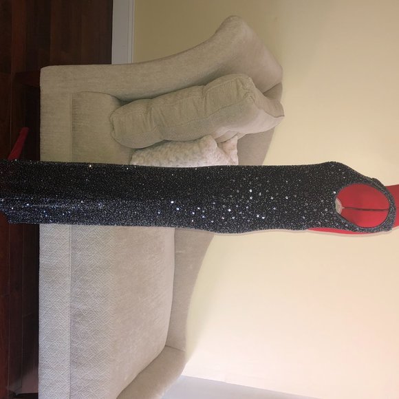 Stenay Vtg 90s Black Silk Beaded Full Length Dress Glamcore Old Money Sparkly - Picture 3 of 16